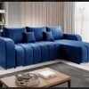 Narożnik rozkładany "BONELL".  Manila Velvet , Niebieski