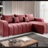Corner sofa bed "BONELL".  Manila Velvet , Dirty Pink