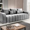 Sofa rozkładana 3-osobowa "BONELL" Manila Velvet, szary