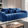 Sofa rozkładana 3-osobowa "BONELL" Manila Velvet, niebieska