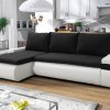 Corner sofa bed "MIAMI" Black/White