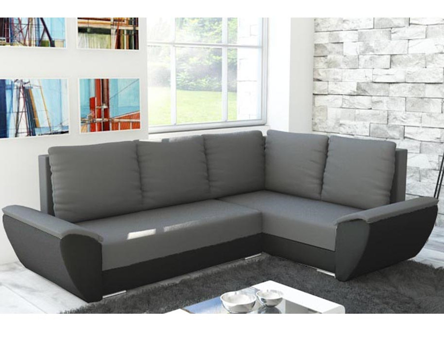 Sofa narożna "FLY L" RIGHT szary/czarny