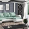 Sofa narożna "BROOKLYN U" miętowa zieleń / biel