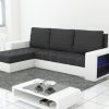 Corner Sofa Bed "AXEL" LED lights  Dark Grey / White