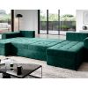 Corner Sofa Bed "BRONX U" easy clean Velvet , MUSTARD - Image 3