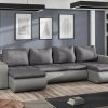 Corner Sofa Bed "BROOKLYN U"  Grey / Grey LIGHT
