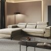 Corner sofa bed "FLAT"  left corner  BEIGE   velvet