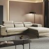 Corner sofa bed "FLAT"  right  corner  BEIGE   velvet