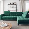 Sofa narożna "BERLIN L" PRAWY narożnik, ZIELONA