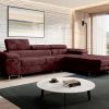 Corner sofa bed "NORBII"  RIGHT corner , EASY CLEAN velvet!  BURGUNDY