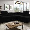 Corner sofa bed "ASTRO"  RIGHT  corner BLACK