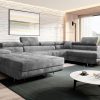 Corner Sofa Bed "ASTRO U"  RIGHT,   EASY CLEAN velvet!  GREY
