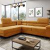 Corner sofa bed "ASTRO"  LEFT  corner  MUSTARD