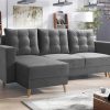Corner Sofa Bed "BERGAMO" strong , french VELVET,  Grey