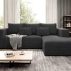 Corner sofa bed "MALMO" RIGHT corner GRAPHITE