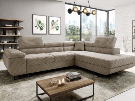 Corner sofa bed "ASTRO"  RIGHT corner  BEIGE