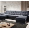 Corner Sofa Bed "BOSTON U"  Dark Grey / Black