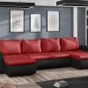Corner Sofa Bed "BROOKLYN U"  Red / Black