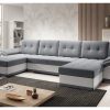 Corner Sofa Bed "BOSTON U"  Grey / White
