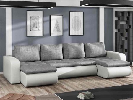 Sofa narożna "BROOKLYN U" szary / biały