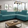 Corner sofa bed "ASTRO"  RIGHT  corner TURQUOISE