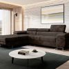 Corner sofa bed "NORBII"  LEFT corner , EASY CLEAN velvet!   BROWN