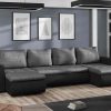 Corner Sofa Bed "BROOKLYN U"  Grey / Black