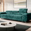 Sofa Bed "NORBII"  EASY CLEAN velvet!  GREEN