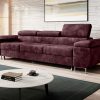 Sofa Bed "NORBII"  EASY CLEAN velvet!  BURGUNDY