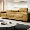 Sofa rozkładana "NORBII" EASY CLEAN velvet!  MUSZTARDOWY