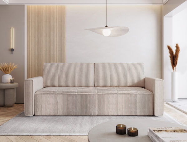 Sofa Bed "MIMIR"  Corduroy fabric  CREAM