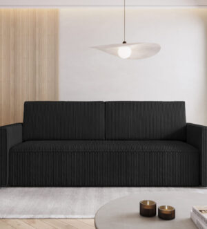 Sofa Bed "MIMIR"  Corduroy fabric  BLACK
