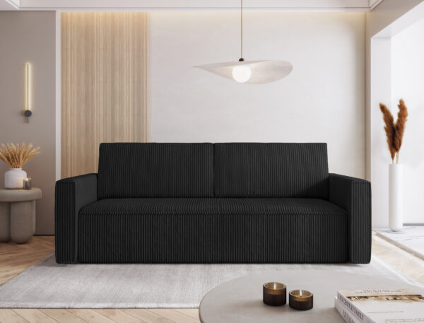 Sofa Bed "MIMIR"  Corduroy fabric  BLACK