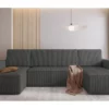 Sofa narożna "MIMIR U" tkanina sztruksowa GRAPHITE