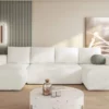 Corner Sofa Bed "LAMBII U"  LIGHT CREAM