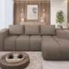Corner Sofa Bed "FLAVIO" RIGHT corner  BEIGE