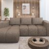 Sofa narożna "FLAVIO" LEWY narożnik BEŻOWY