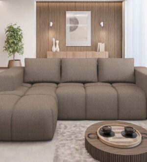 Corner Sofa Bed "FLAVIO" LEFT corner BEIGE
