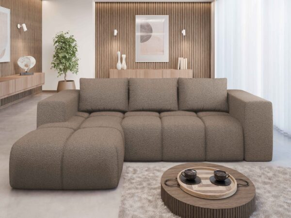 Corner Sofa Bed "FLAVIO" LEFT corner BEIGE