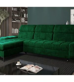Corner Sofa Bed "COMO" Dark Green