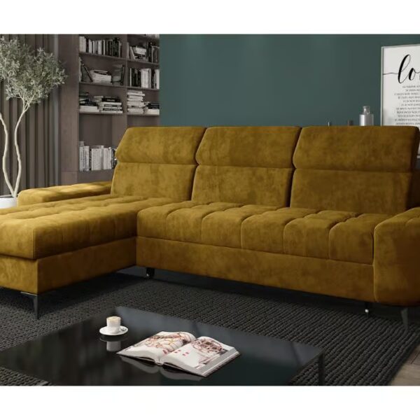 Corner Sofa Bed "COMO" Mustard