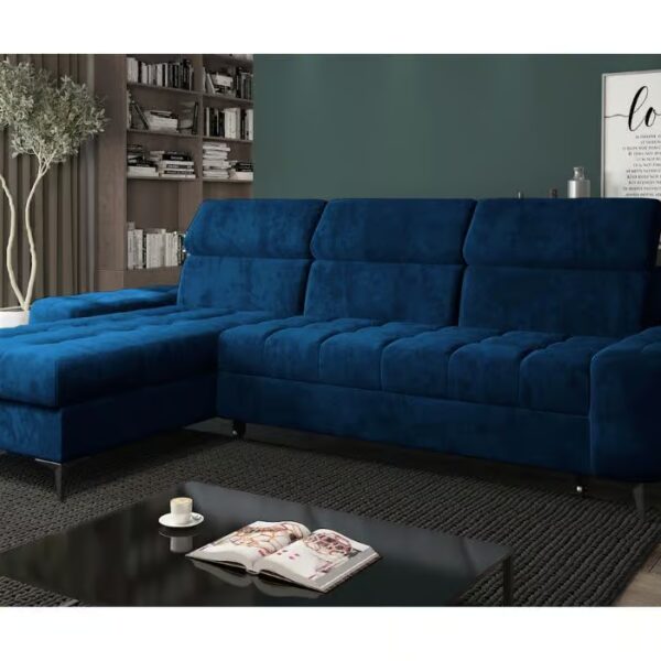 Corner Sofa Bed "COMO" Navy Blue